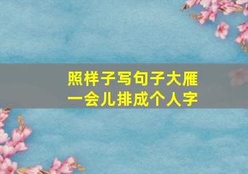 照样子写句子大雁一会儿排成个人字