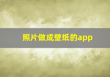 照片做成壁纸的app