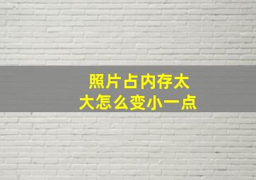 照片占内存太大怎么变小一点