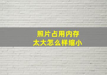 照片占用内存太大怎么样缩小