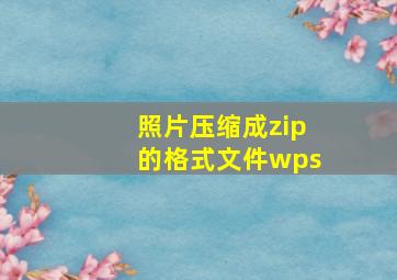 照片压缩成zip的格式文件wps