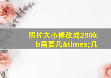 照片大小修改成200kb需要几×几