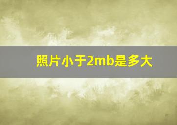 照片小于2mb是多大