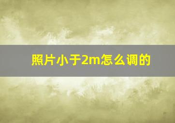 照片小于2m怎么调的