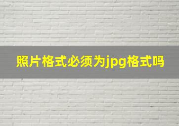 照片格式必须为jpg格式吗