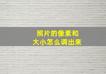 照片的像素和大小怎么调出来