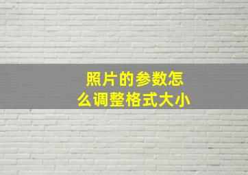 照片的参数怎么调整格式大小