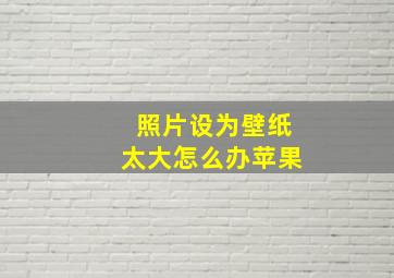 照片设为壁纸太大怎么办苹果