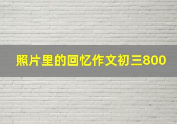 照片里的回忆作文初三800