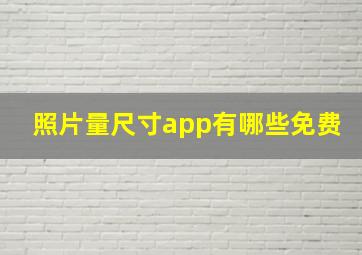 照片量尺寸app有哪些免费