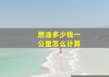 燃油多少钱一公里怎么计算