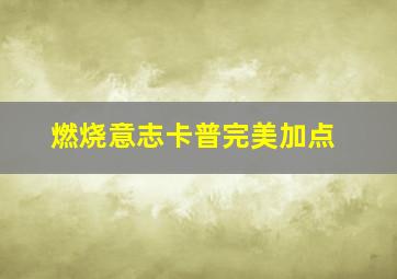 燃烧意志卡普完美加点