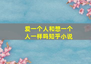 爱一个人和想一个人一样吗知乎小说