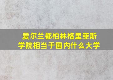 爱尔兰都柏林格里菲斯学院相当于国内什么大学