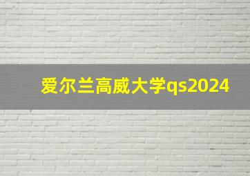 爱尔兰高威大学qs2024