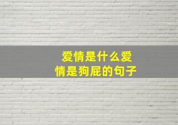 爱情是什么爱情是狗屁的句子