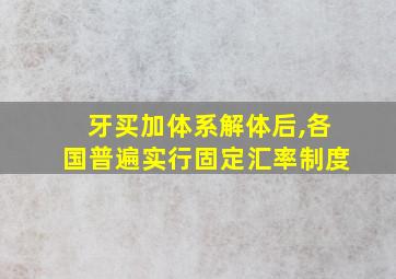 牙买加体系解体后,各国普遍实行固定汇率制度