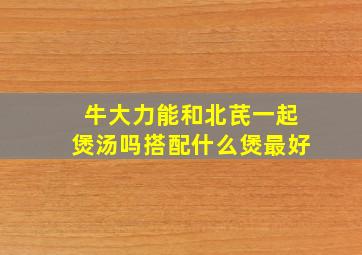 牛大力能和北芪一起煲汤吗搭配什么煲最好