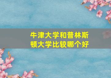 牛津大学和普林斯顿大学比较哪个好