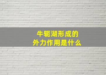 牛轭湖形成的外力作用是什么