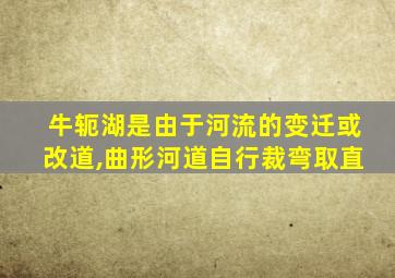 牛轭湖是由于河流的变迁或改道,曲形河道自行裁弯取直