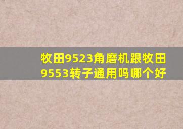 牧田9523角磨机跟牧田9553转子通用吗哪个好