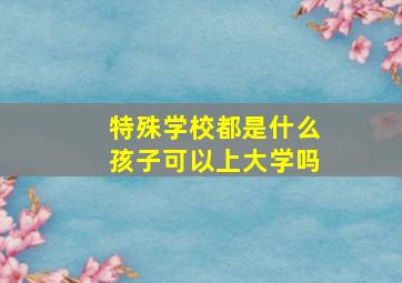 特殊学校都是什么孩子可以上大学吗