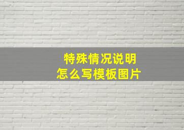 特殊情况说明怎么写模板图片