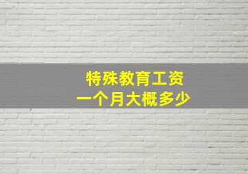 特殊教育工资一个月大概多少