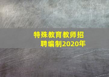 特殊教育教师招聘编制2020年