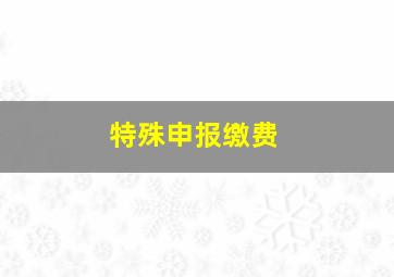 特殊申报缴费