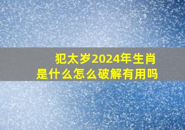 犯太岁2024年生肖是什么怎么破解有用吗