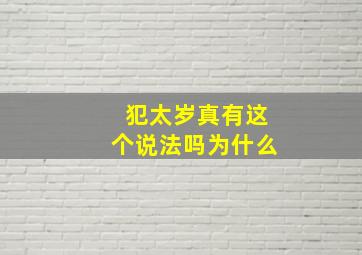 犯太岁真有这个说法吗为什么