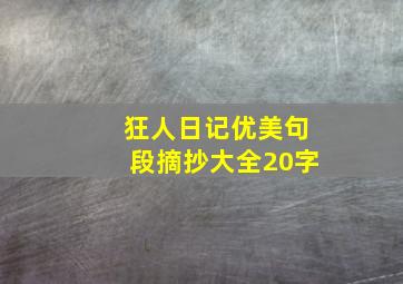 狂人日记优美句段摘抄大全20字