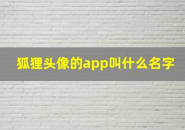 狐狸头像的app叫什么名字