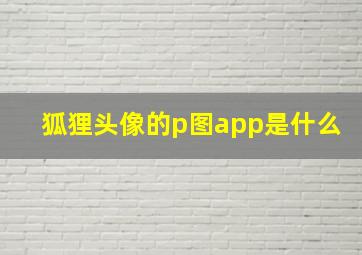 狐狸头像的p图app是什么