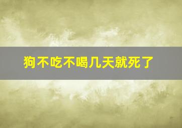 狗不吃不喝几天就死了