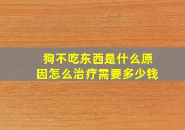 狗不吃东西是什么原因怎么治疗需要多少钱