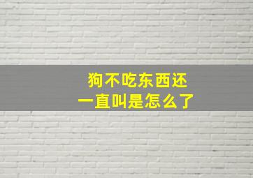 狗不吃东西还一直叫是怎么了