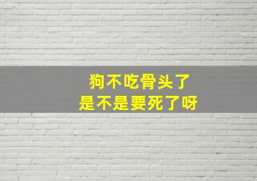 狗不吃骨头了是不是要死了呀