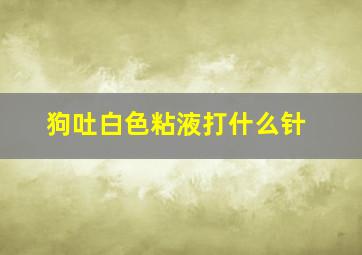 狗吐白色粘液打什么针