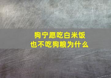 狗宁愿吃白米饭也不吃狗粮为什么