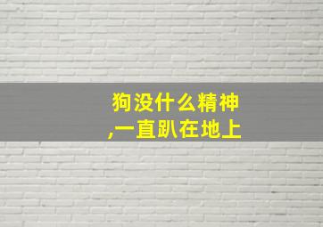 狗没什么精神,一直趴在地上