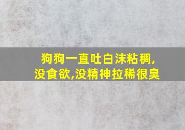 狗狗一直吐白沫粘稠,没食欲,没精神拉稀很臭