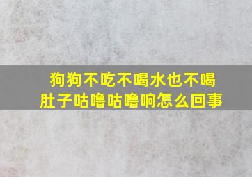 狗狗不吃不喝水也不喝肚子咕噜咕噜响怎么回事