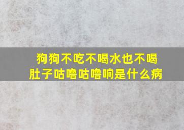 狗狗不吃不喝水也不喝肚子咕噜咕噜响是什么病