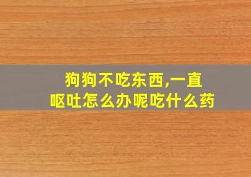 狗狗不吃东西,一直呕吐怎么办呢吃什么药