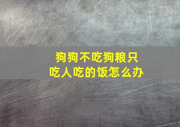 狗狗不吃狗粮只吃人吃的饭怎么办