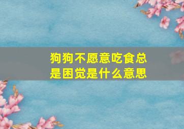 狗狗不愿意吃食总是困觉是什么意思