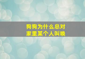 狗狗为什么总对家里某个人叫唤